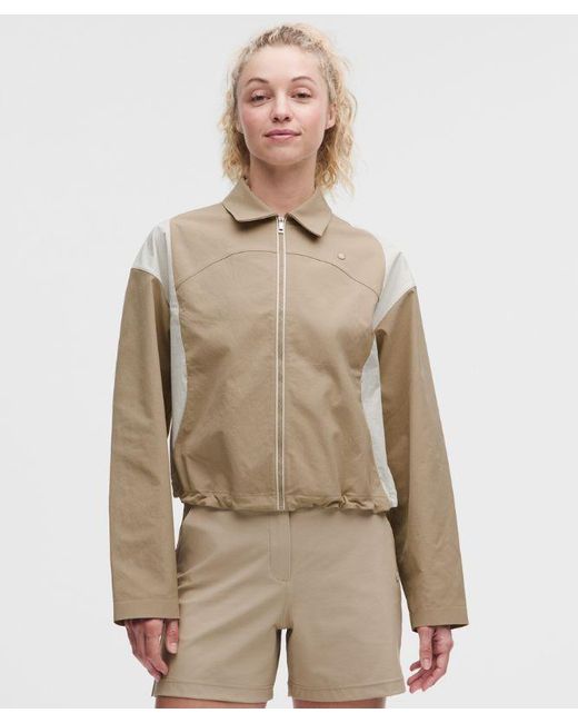 lululemon athletica Natural – Collared Panelled Golf Jacket – Color Khaki – Size Large