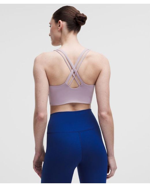lululemon athletica Blue – Energy Longline Sports Bra Medium Support, B-D Cups Evolve – /Pastel – Size Large