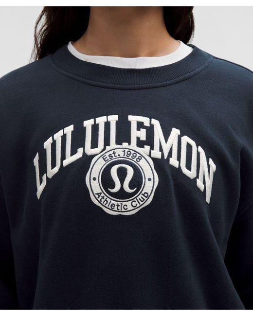 lululemon athletica Blue – Perfectly Oversized Crew Sweatshirt Graphic – – Size Large