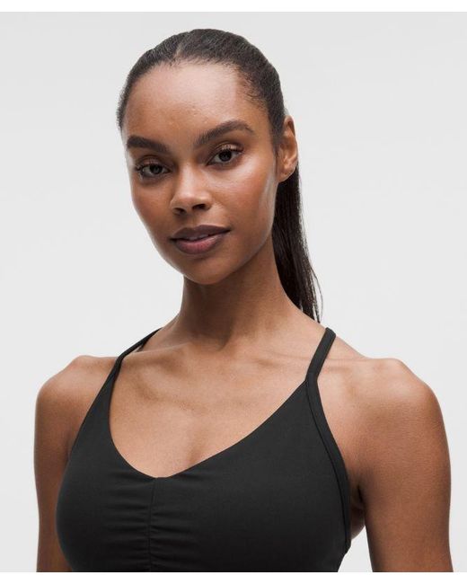 lululemon athletica Black Flow Y Ruched Bra