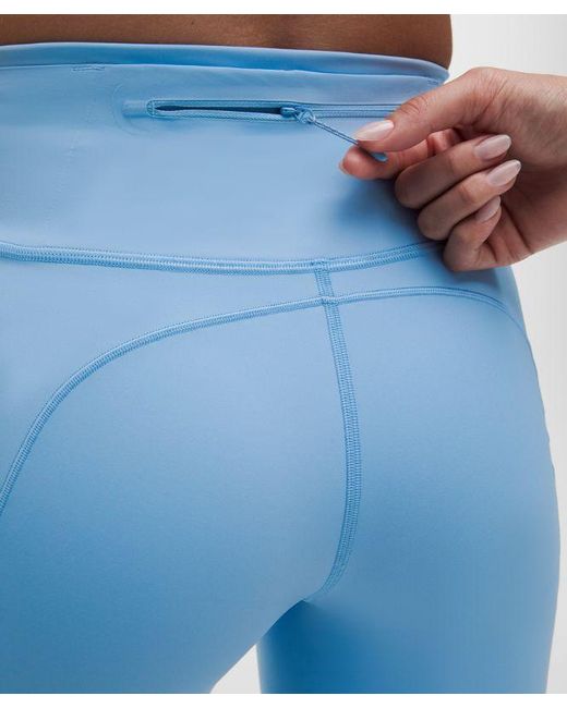 lululemon athletica Blue – Fast And Free 6-Pocket High-Rise Tight Leggings Design – 28" – – Size 14