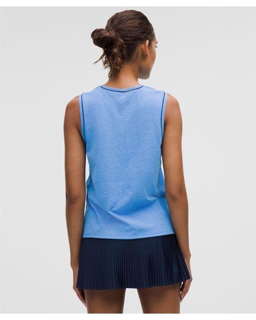 lululemon athletica Blue V-Neck Tennis Tank Top
