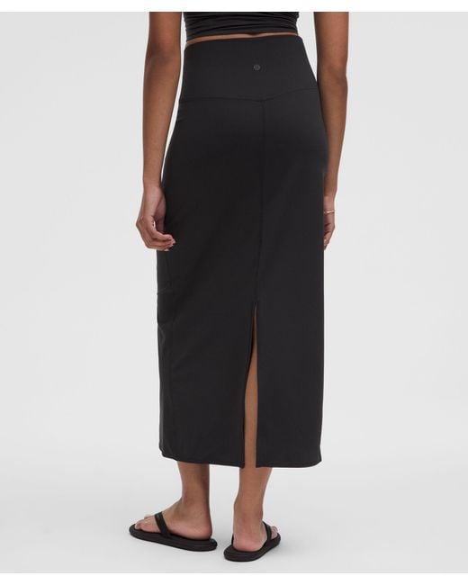 lululemon athletica Black – Nulu Slim-Fit High-Rise Maxi Skirt – – Size 6