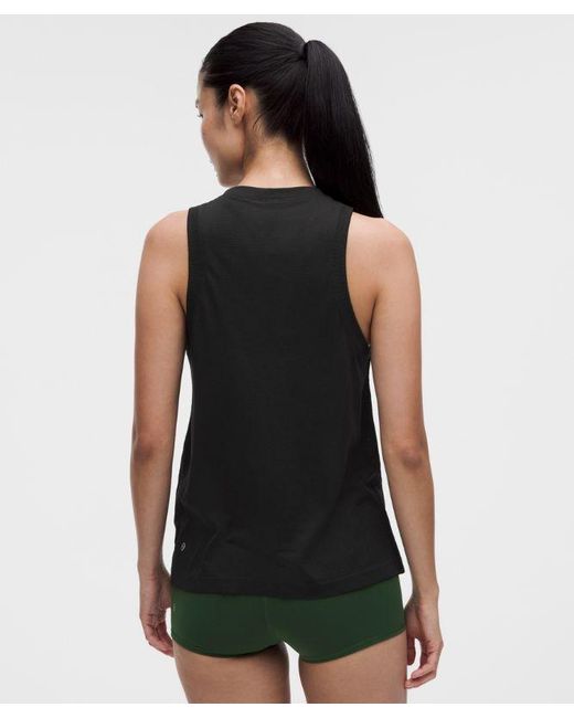 lululemon athletica Black – Swiftly Relaxed Tank Top Hip Length Logo – – Size 4