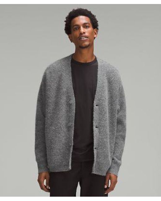 lululemon athletica Gray Alpaca Wool-blend Cardigan Sweater for men