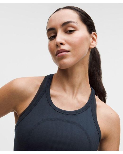 lululemon athletica Blue – Swiftly Tech Round-Neck Racerback Tank Top 2.4 Waist Length – – Size 4