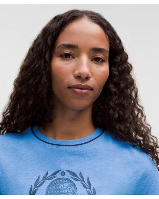 lululemon athletica Blue Crewneck Tennis Short-Sleeve Shirt