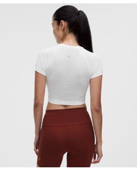 lululemon athletica White – Swiftly Tech Cropped Short-Sleeve Shirt 2.4 – – Size 4