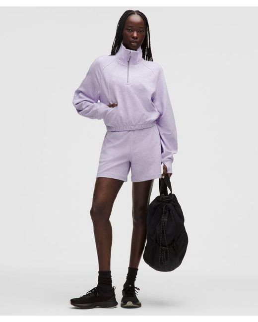 lululemon athletica Purple Scuba Cropped Funnel-Neck Half Zip
