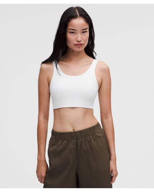 lululemon athletica White – Nulu Ribbed Scoop-Neck Sports Bra Light Support, B/C Cup – – Size Large