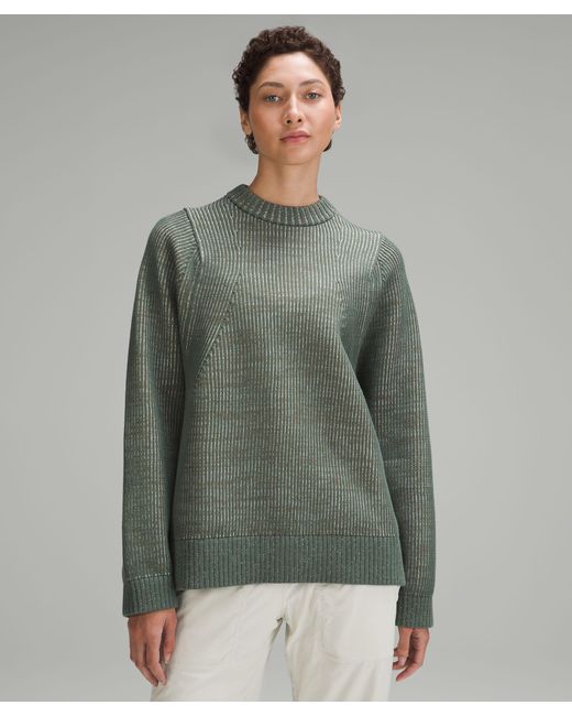 lululemon athletica Green Cotton-blend Crewneck Sweater