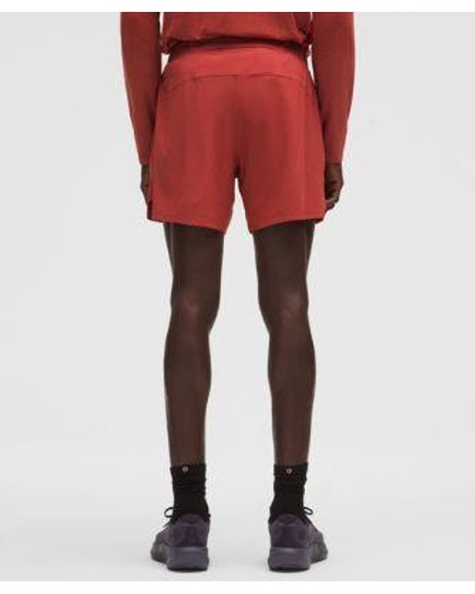 lululemon athletica Red – Mile Maker Linerless Shorts – 6" – – Size Large for men