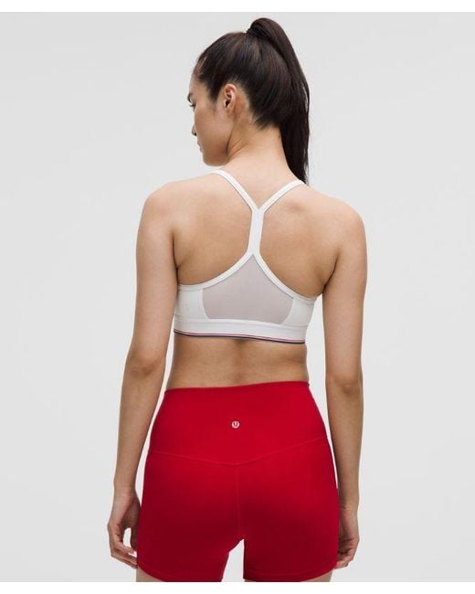 lululemon athletica Red Flow Y Mid-Support Bra Logo