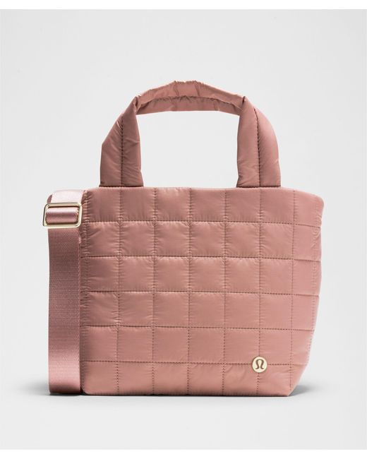 lululemon athletica Pink Quilted Grid Small Tote Bag 5L