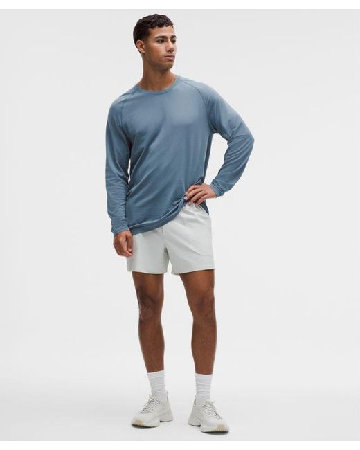 lululemon athletica Blue Metal Vent Tech Long-Sleeve Shirt for men