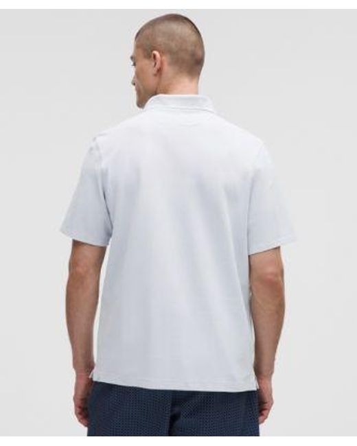 lululemon athletica White Cotton Pique Short-Sleeve Polo Shirt for men