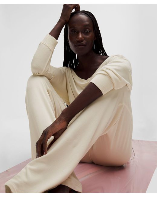 lululemon athletica Natural Becalm Mid-Rise Flared Pant
