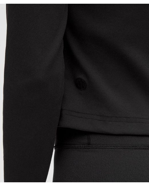 lululemon athletica Black – Little Ribbed Long-Sleeve Tee – – Size Large