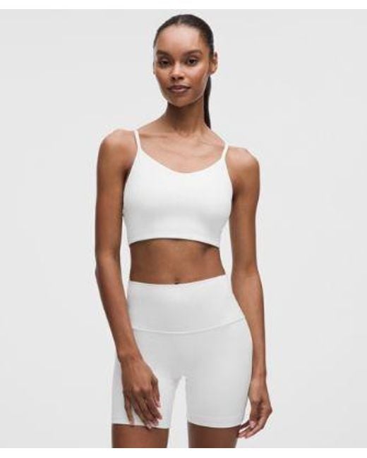lululemon athletica White – Bend This Cami Spaghetti-Strap Sports Bra Light Support, A–C Cups – – Size Large/Xl