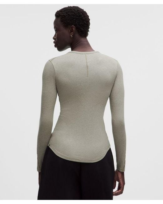 lululemon athletica Gray Hold Tight Long-Sleeve Shirt