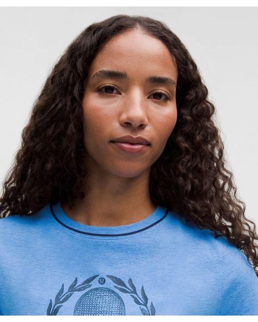 lululemon athletica Blue Crewneck Tennis Short-Sleeve Shirt