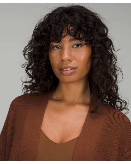 lululemon athletica Merino Wool-blend Ribbed Long Wrap Sweater in Brown |  Lyst