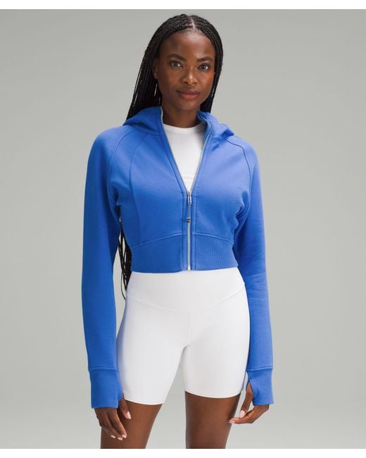 lululemon athletica Scuba Full-zip Cropped Hoodie in Blue