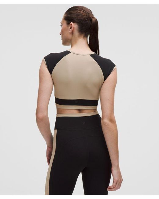 lululemon athletica Black Nulu Cropped Short-Sleeve Shirt