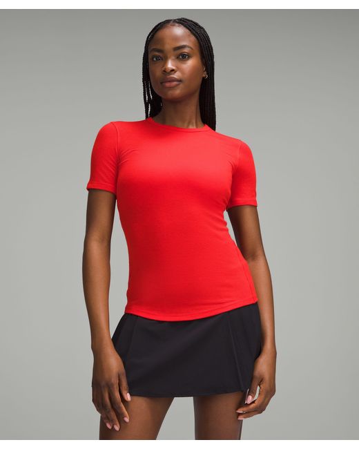 lululemon athletica Red Hold Tight Short-sleeve Shirt