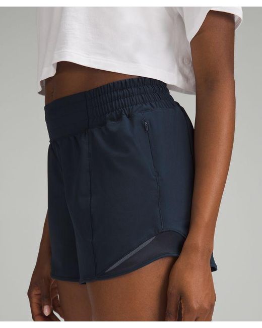 lululemon athletica Hotty Hot High-rise Lined Shorts - 4" - Color Blue - Size 0