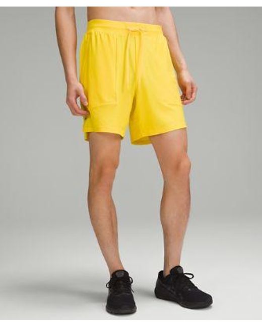 lululemon athletica Yellow License To Train Linerless Shorts 7" Pique for men