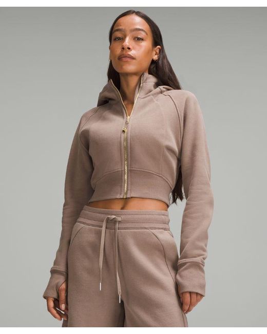 lululemon athletica Brown Scuba Full-zip Cropped Hoodie