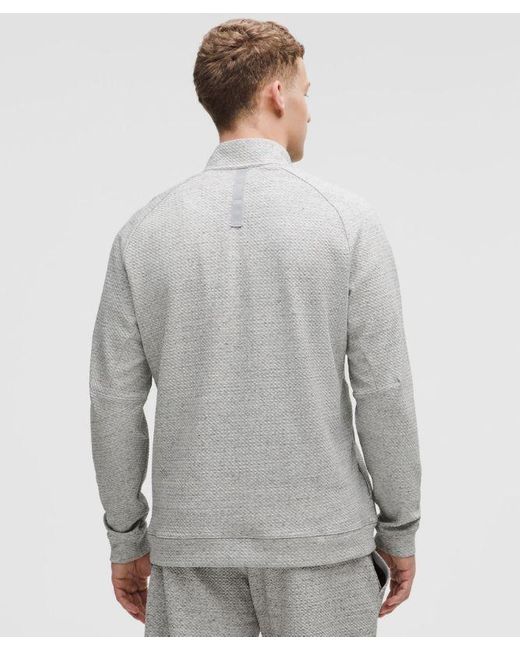 lululemon athletica Gray – Textured Double-Knit Half Zip Sweatshirt – Color Light/ – Size Large for men