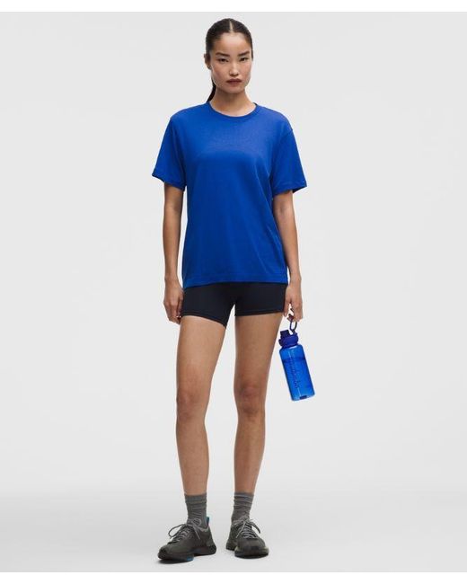 lululemon athletica Blue Swiftly Relaxed Short-Sleeve Shirt Hip Length