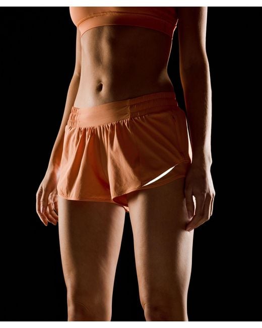 lululemon athletica Orange Hotty Hot Low-rise Lined Shorts 2.5"