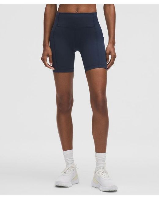 lululemon athletica Blue Swift Speed High-Rise Short 6"