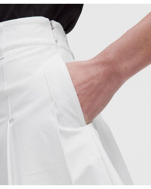 lululemon athletica White – Box-Pleat High-Rise A-Line Golf Skirt – – Size 28
