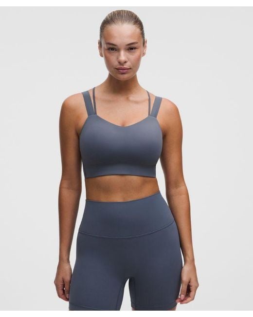 lululemon athletica Blue – Like A Cloud Longline Sports Bra Light Support, D/Dd Cup – – Size 14