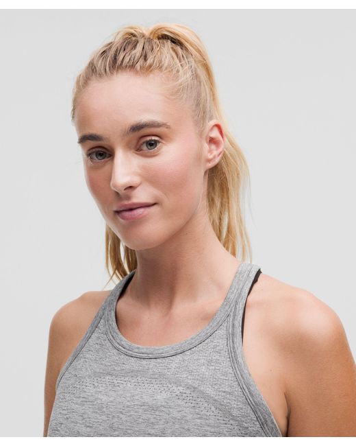lululemon athletica Gray Swiftly Tech Cropped Racerback Tank Top 2