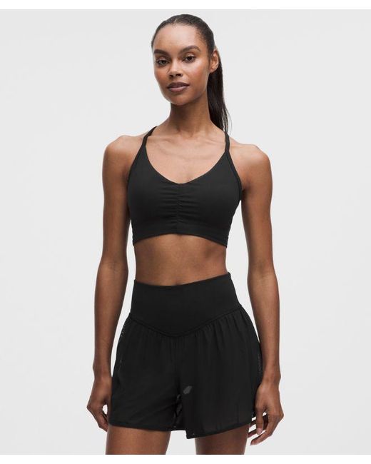 lululemon athletica Black Flow Y Ruched Bra