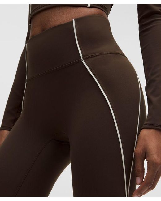 lululemon athletica Brown – Wunder Train No-Line Piped High-Rise Tight Leggings – 25" – – Size 4