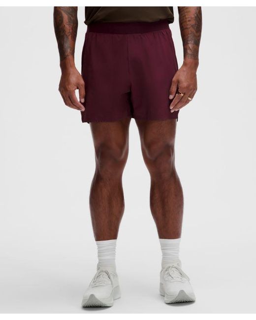 lululemon athletica Red Fast And Free Lined Running Short 5" for men