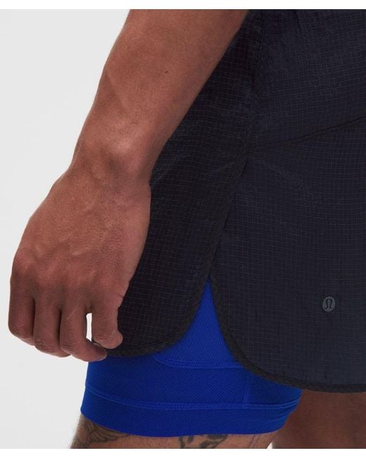 lululemon athletica Blue – Ultralight Lined Running Shorts – 4" – – Size Large for men