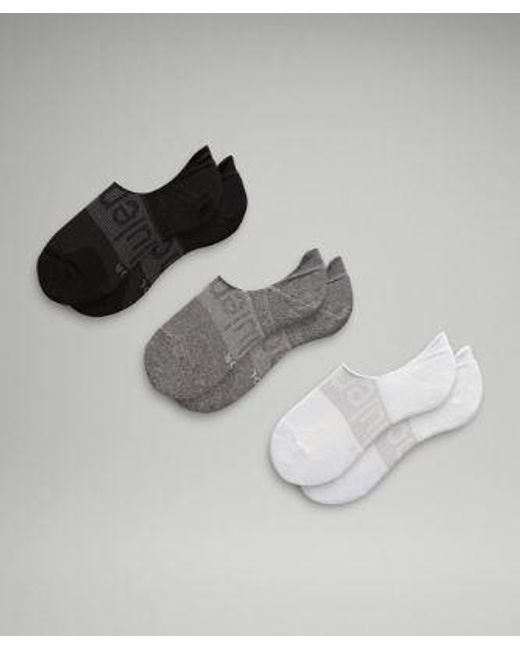 lululemon athletica Multicolor Power Stride No-show Socks With Active Grip 3 Pack - Color White/grey/black - Size L