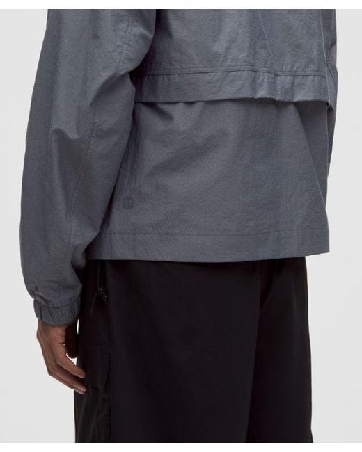 lululemon athletica Gray Cotton-Blend Collared Jacket for men