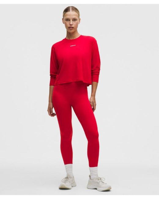 lululemon athletica Red Wunder Train No Line High-Rise Tight 25"