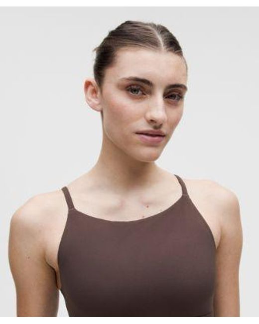 lululemon athletica Brown – Focuser High-Neck Sports Bra Light Support, A/B Cup – –