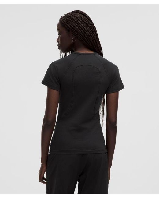 lululemon athletica Black Cotton Terry Short-Sleeve Shirt