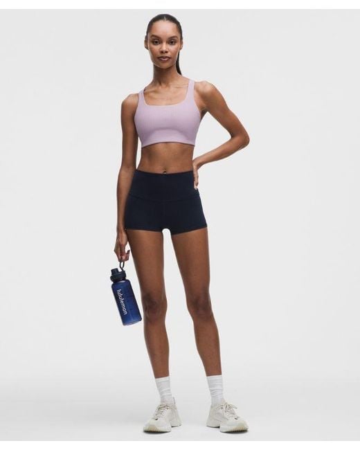 lululemon athletica Blue – All-Time Hero Ribbed Sports Bra Medium Support, B/C Cup – – Size Large