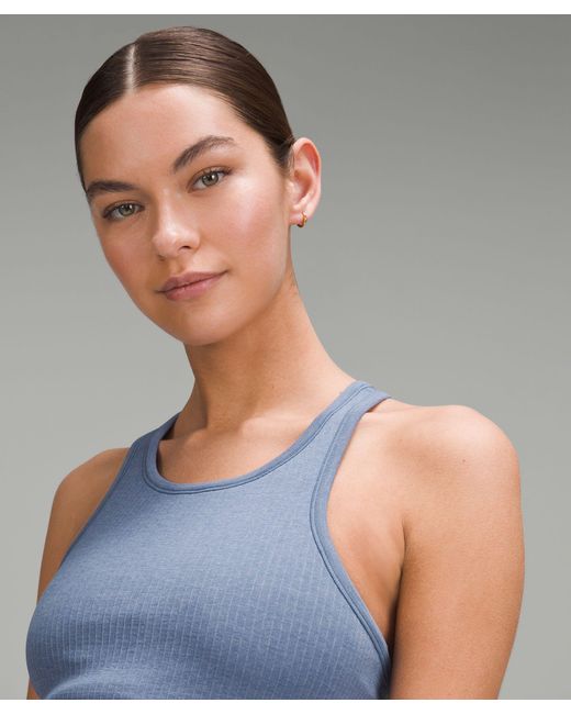 lululemon athletica Blue Ebb To Street Cropped Racerback Tank Top Light Support, B/c Cup